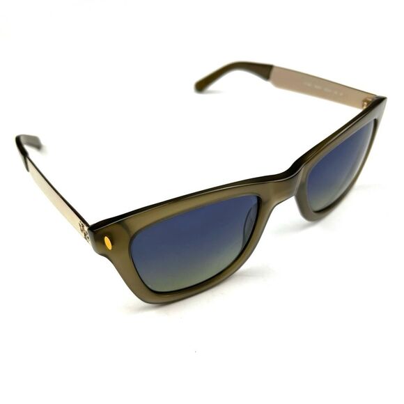 Tory Burch Gradient Taupe Gold Polarized Wayfarer Sunglasses with Case - Picture 3 of 11